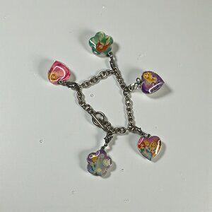 Disney Princess Charm Bracelet With 5 Removable Charms 6" Girls Jewelry
